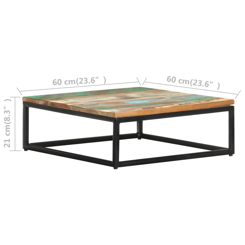 CHARMMA Nesting Coffee Tables Set of 2 - Solid Reclaimed Wood Modern Side Tables for Living Room, Bedroom & Office - Space Saving Furniture for Small Spaces