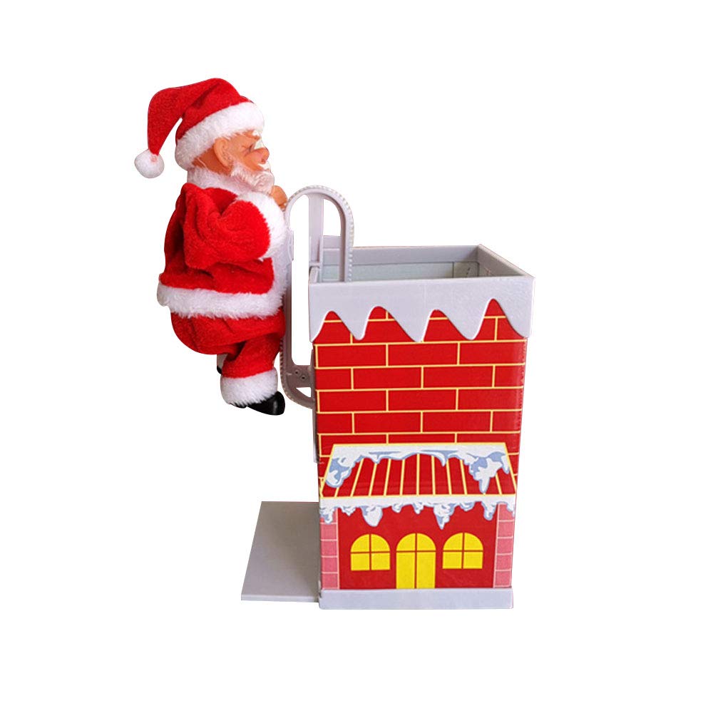 Electric Santa Claus Climbing Chimney Doll with Music - Christmas Decorations & Kids Gift for Holiday Home Decor, Party Favors & Festive Celebrations
