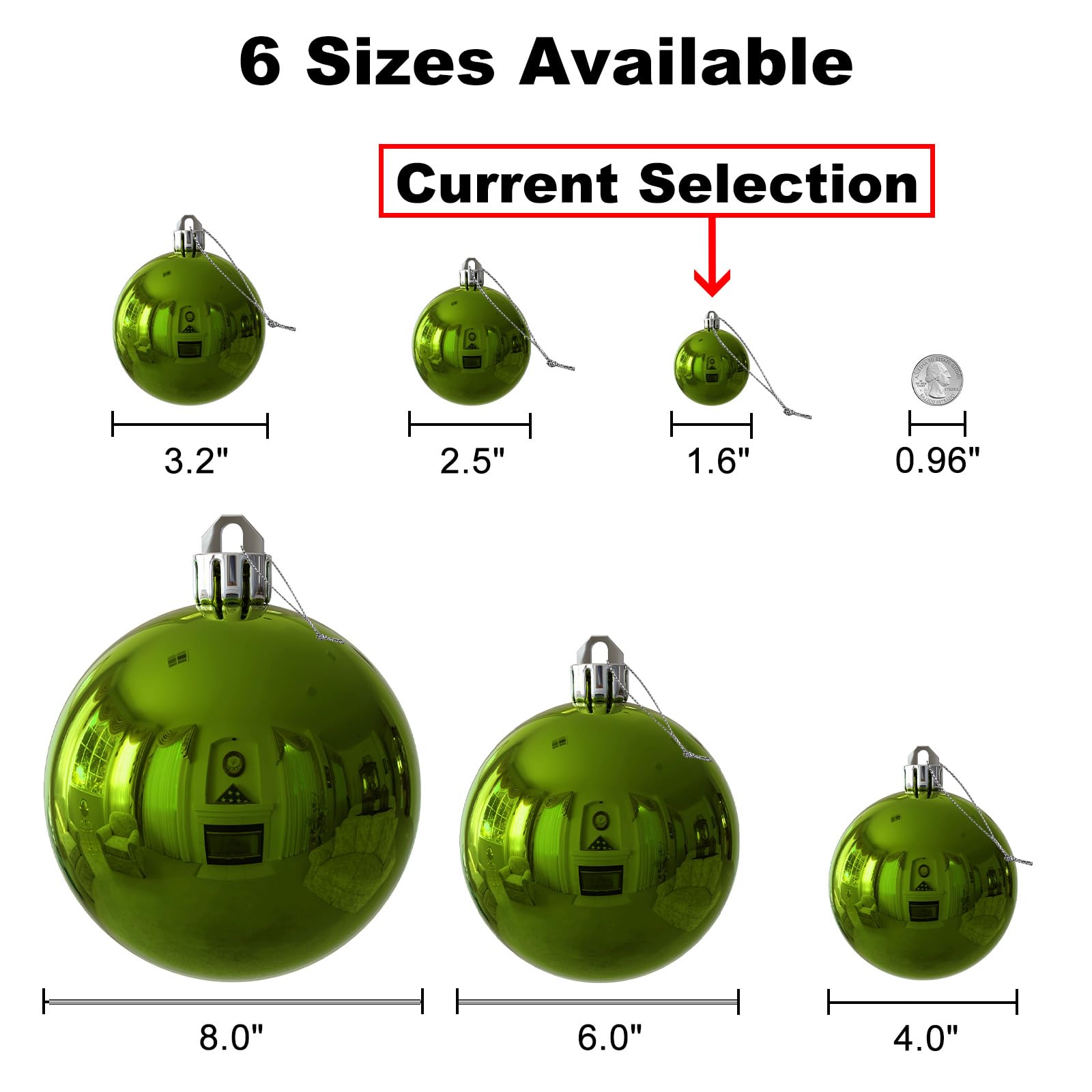 Lime Green Shatterproof Christmas Balls - 36pcs Tree Decor for Holidays & Weddings