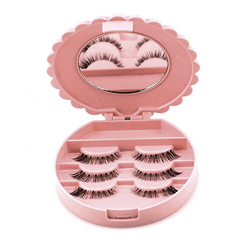 Acrylic False Eyelash Storage Box with Mirror - Cute Pink Bow Design, Fashion Gold Cosmetic Organizer for Makeup & Eyelash Extension Storage | Perfect for Travel, Salon, and Home Vanity Organization