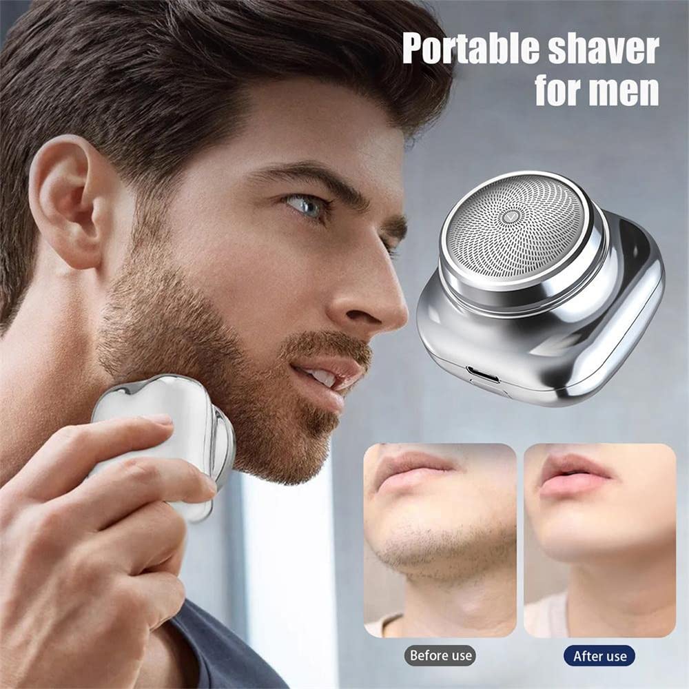 Portable Electric Shaver for Men - Mini USB Rechargeable Beard Trimmer with Digital Display, Waterproof & Cordless for Travel, Gym, and Daily Grooming