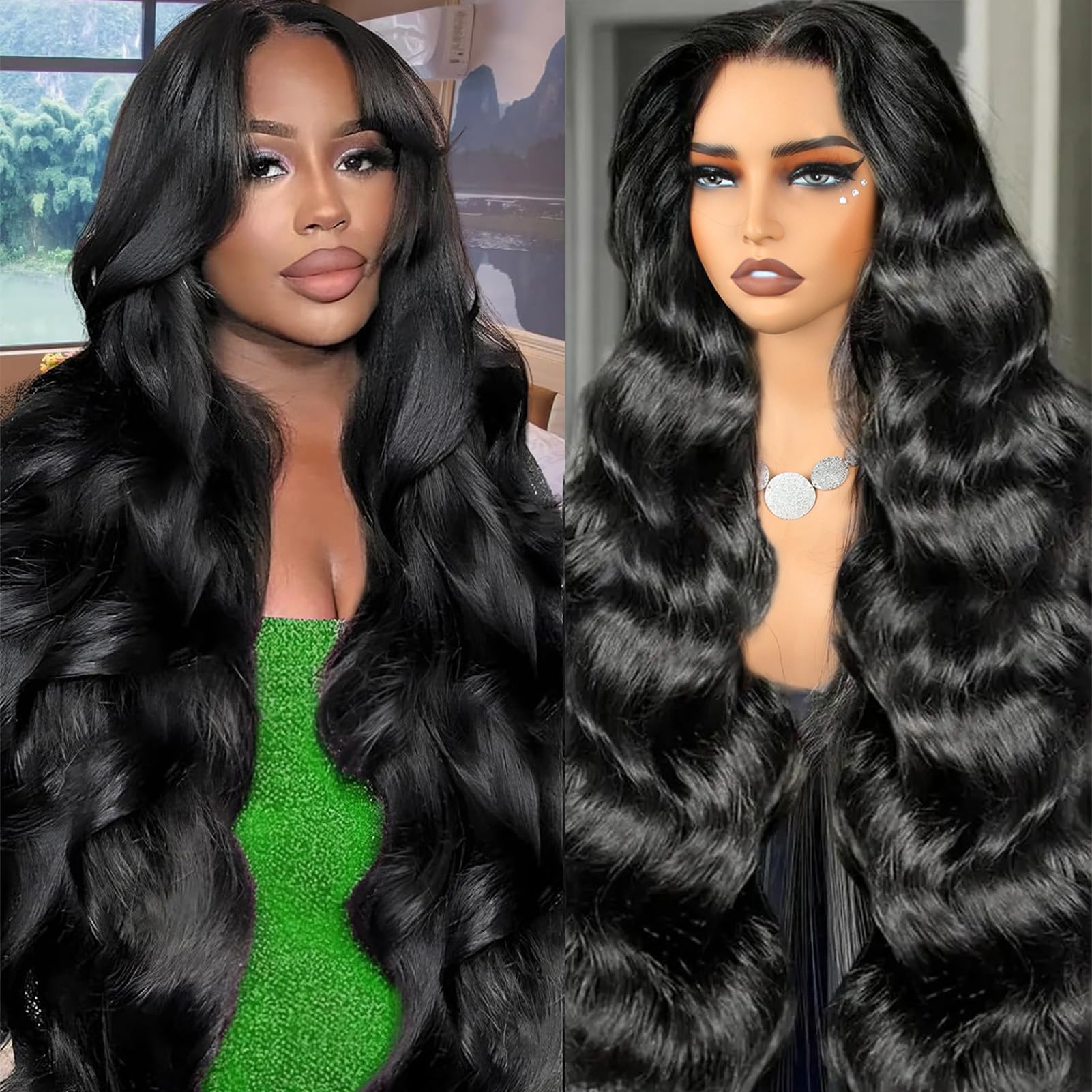 250% Density 13x4 HD Transparent Lace Front Wigs - Body Wave Human Hair Wigs for Black Women | Glueless, Pre-Plucked with Baby Hair (18 Inch) | Perfect for Daily Wear, Parties & Special Occasions