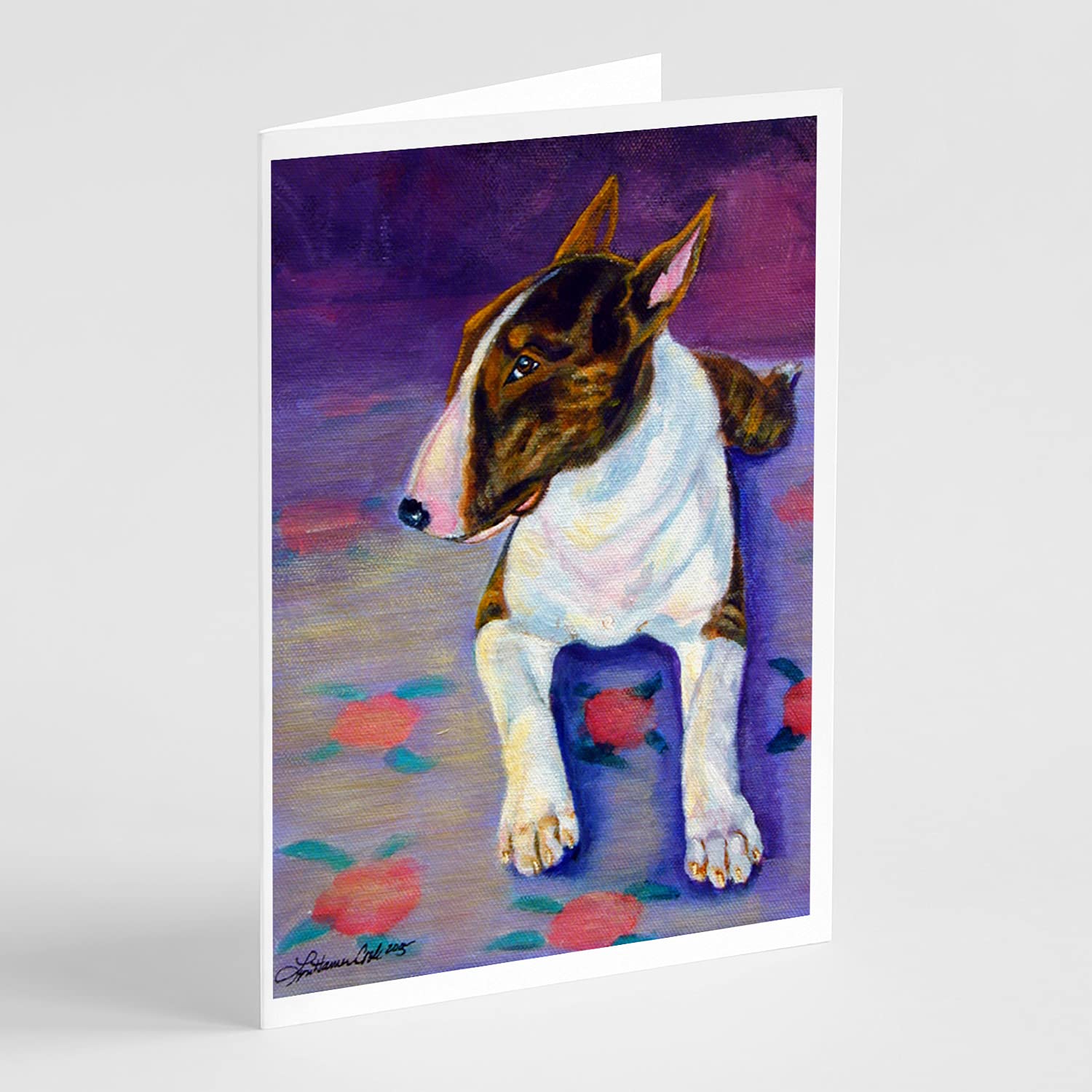 Bull Terrier Greeting Cards & Envelopes - Pack of 8 Blank A7 Note Cards (5x7 Inches) | Whimsical Dog-Themed Stationery for Birthdays, Thank You Notes & Special Occasions
