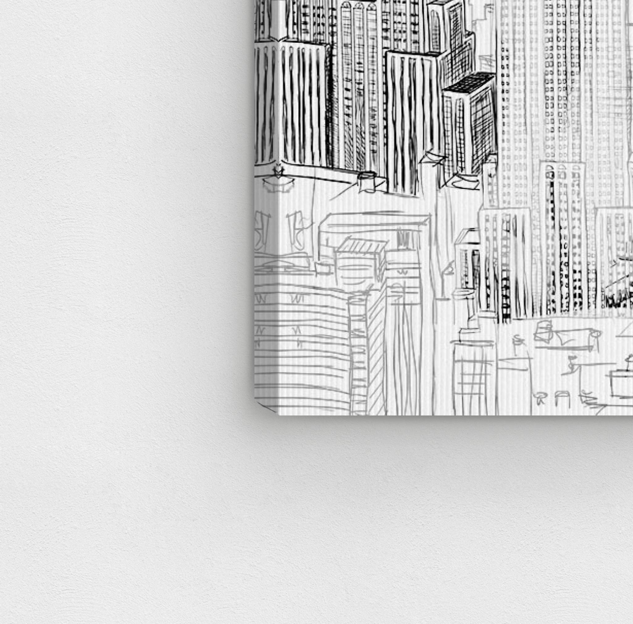 City Skyline Wall Art Canvas Prints - Modern Urban Buildings & Skylines Decor for Home & Office
