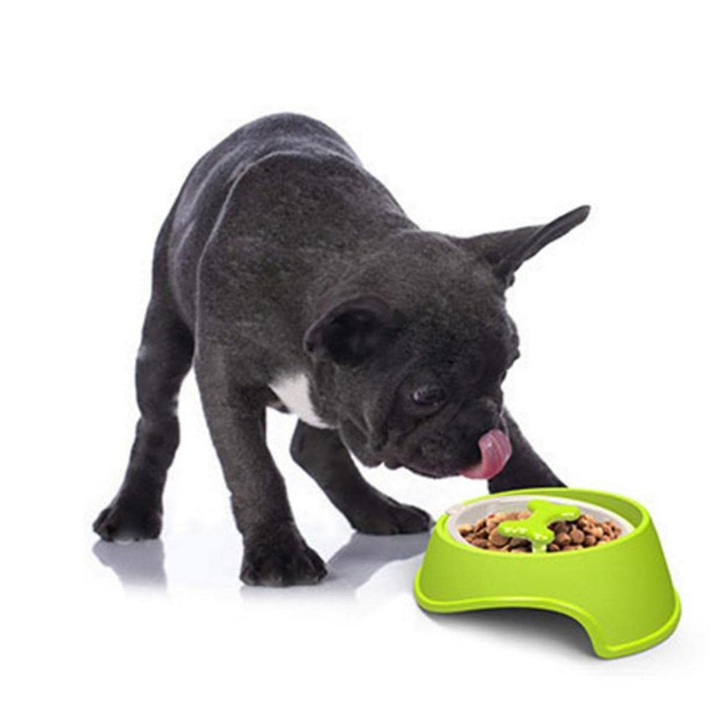 UJEAVETTE Rotating Slow Feeder Dog Bowl - Anti-Choking Pet Food Dish for Puppies & Cats - Rose Red - Perfect for Fast Eaters & Mealtime Enrichment
