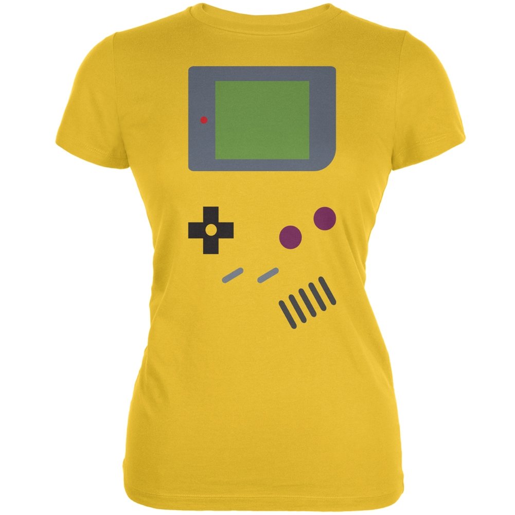 Bright Yellow Handheld Gamer Soft T-Shirt for Juniors - Comfortable Casual Gaming Tee for Kids & Teens