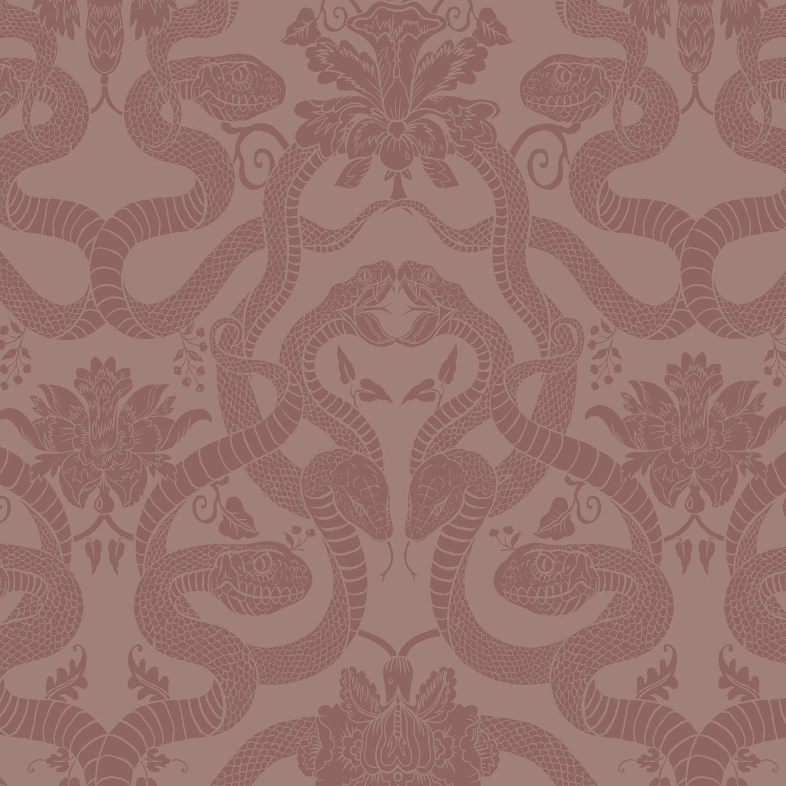 ANACONDA Traditional Wallpaper Dusky Pink Sample - Vintage Floral Peel & Stick Wallpaper for Bedroom, Living Room, Nursery Decor