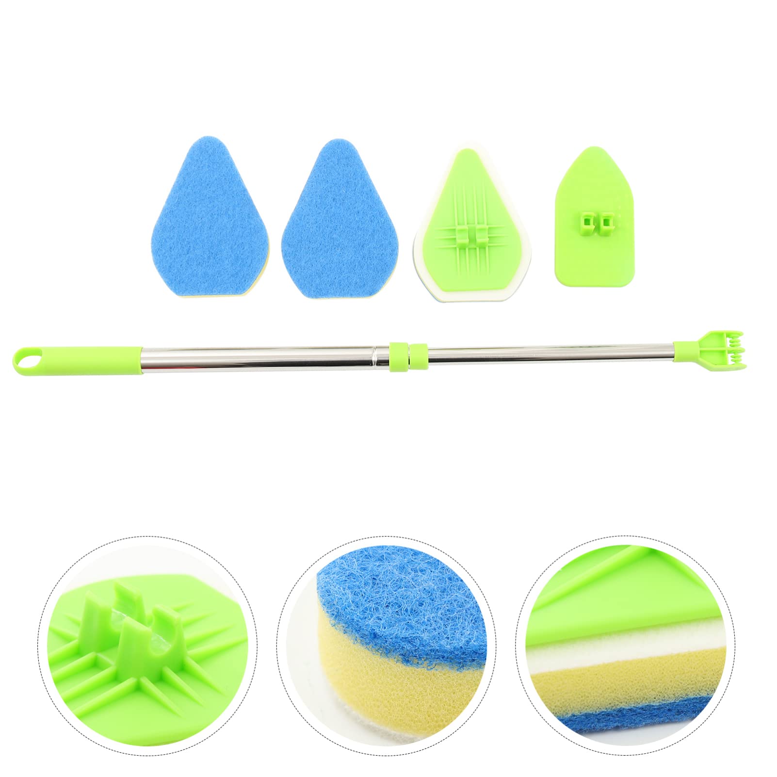 Zerodeko 1 Set Bathroom Cleaning Brush Kit - Extendable Handle, Grout Cleaner, Tile Sponge & Floor Scrubber for Deep Cleaning - Perfect for Showers, Tiles, Sinks & Household Surfaces