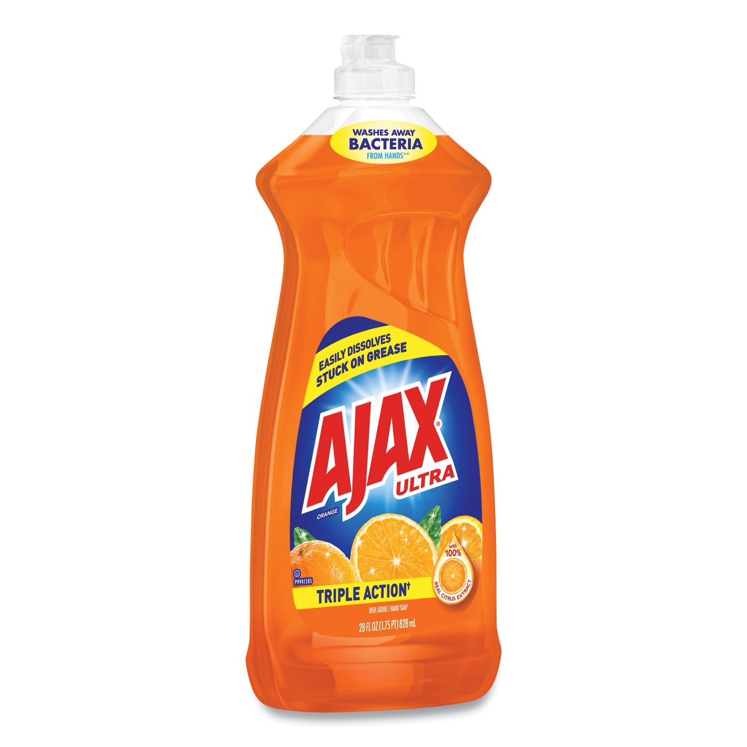 Ajax® Orange Scent Liquid Dish Detergent - 28 Oz Bottle (Pack of 9) | Powerful Grease Cutting Formula for Kitchen, Dishes & Cookware Cleaning