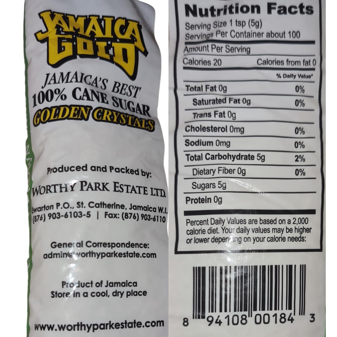 Jamaica Gold Brown Sugar - 100% Natural Cane Sugar for Baking & Tea (500g)