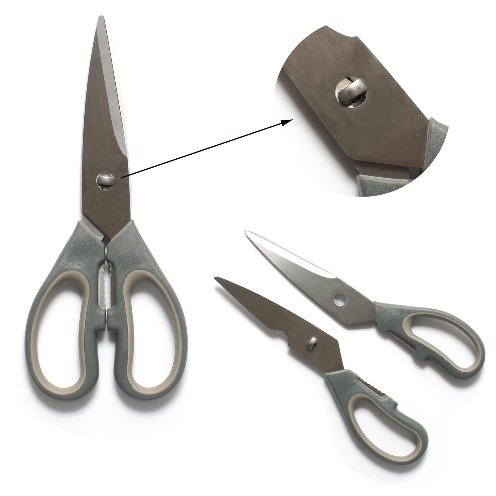 Heavy Duty Kitchen Shears - Dishwasher Safe All-Purpose Food Scissors for Cutting Meat, Vegetables, Fish - Sharp, Come-Apart Design - Perfect for Meal Prep, Cooking, and Butchering