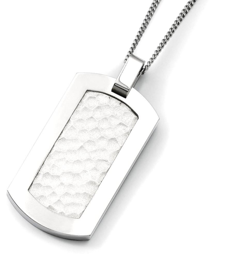 IceCarats Titanium Hammered Dog Tag Necklace for Men & Women - 22 Inch Adjustable Chain - Stylish Military Inspired Jewelry Gift for Everyday Wear & Special Occasions