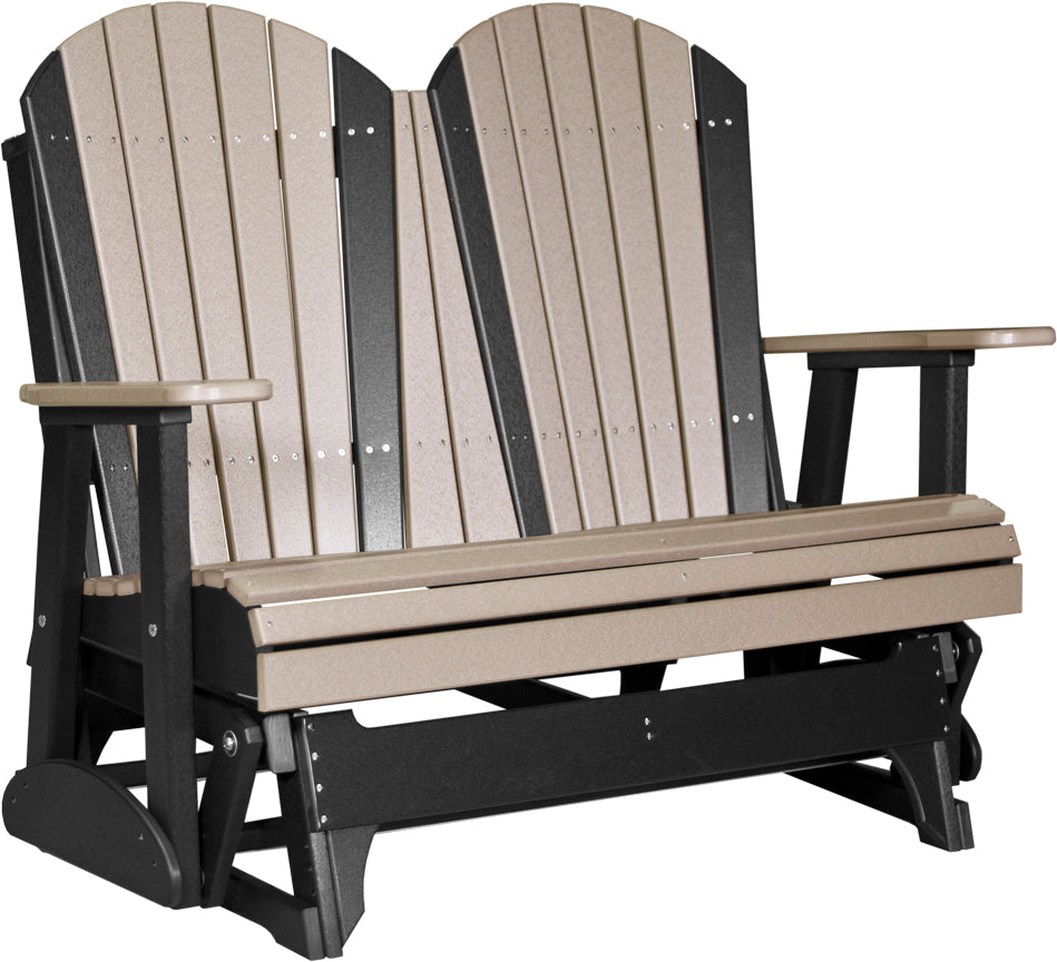LuxCraft 4-Foot Adirondack Glider Chair - Outdoor Patio Swing for Garden, Porch & Backyard Relaxation