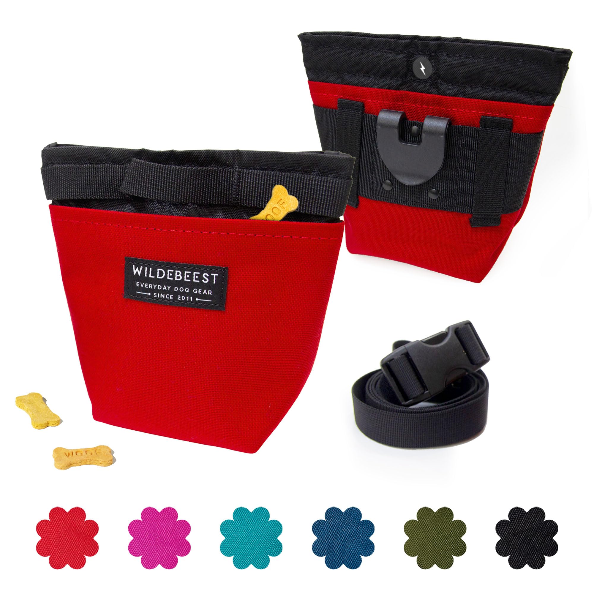 Premium Dog Treat Pouch for Training & Travel - Magnetic Closure, 2 Water-Resistant Compartments with Detachable Waist Strap & Belt Clip | Ideal for Outdoor Adventures, Walks, and Obedience Classes