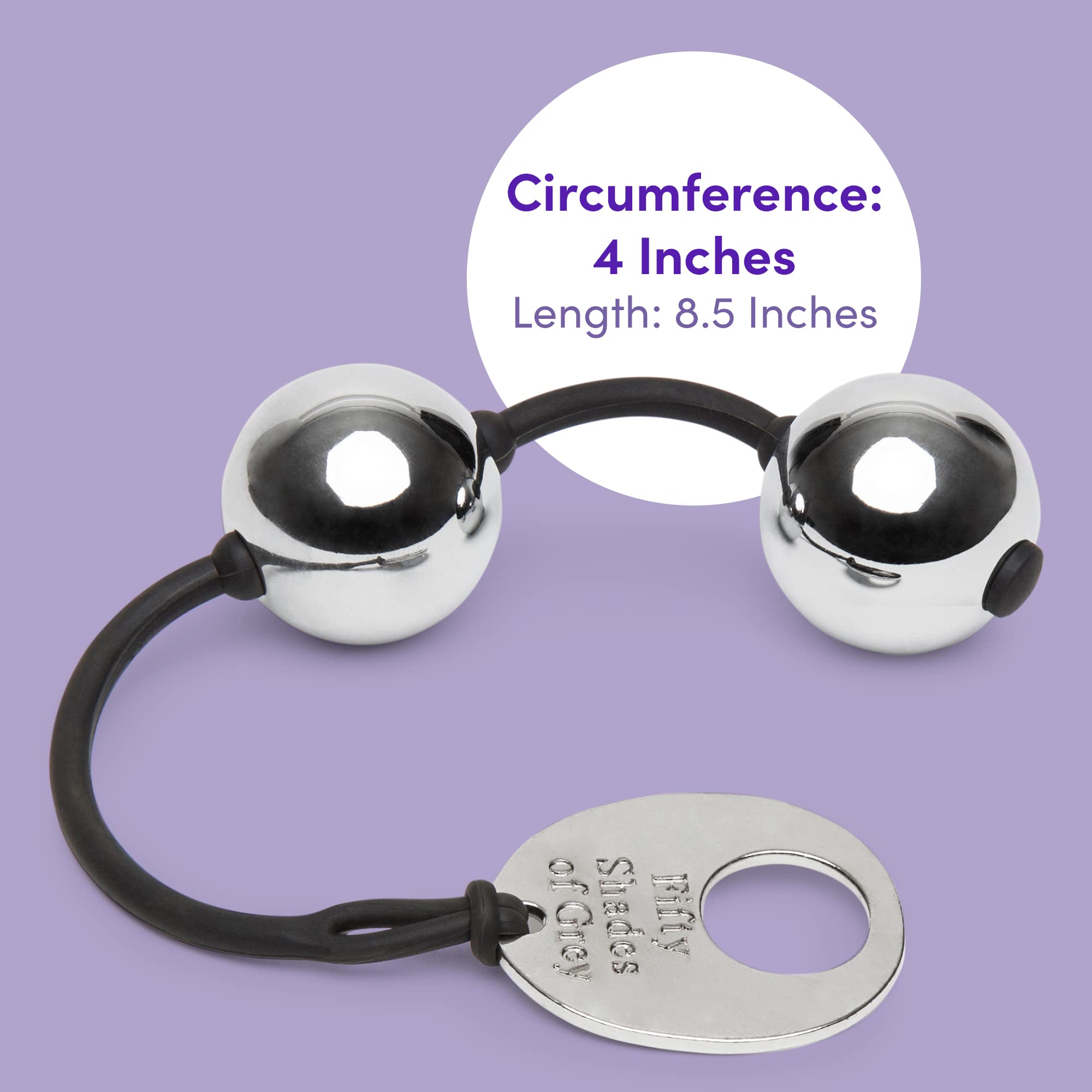 Fifty Shades of Grey Inner Goddess Silver Kegel Balls - 221g Weighted Vaginal Exercise Weights for Women's Pelvic Floor Strength Training - Perfect for Postpartum Recovery & Sexual Wellness