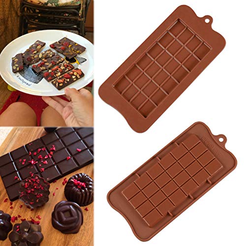 Premium Silicone Chocolate Molds Set of 3 - Non-Stick Reusable Break Apart Candy Molds for DIY Baking, Protein Bars & Energy Snacks | Perfect for Home Baking, Party Treats & Holiday Gifts