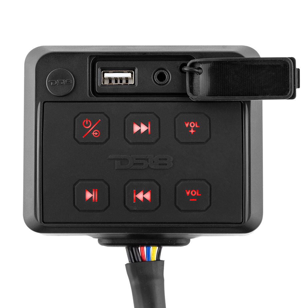 Waterproof Marine & Powersports Bluetooth Receiver Enclosure with AUX Input, USB Player & Controls - Ideal for Boats, ATVs, Motorcycles & Outdoor Adventures
