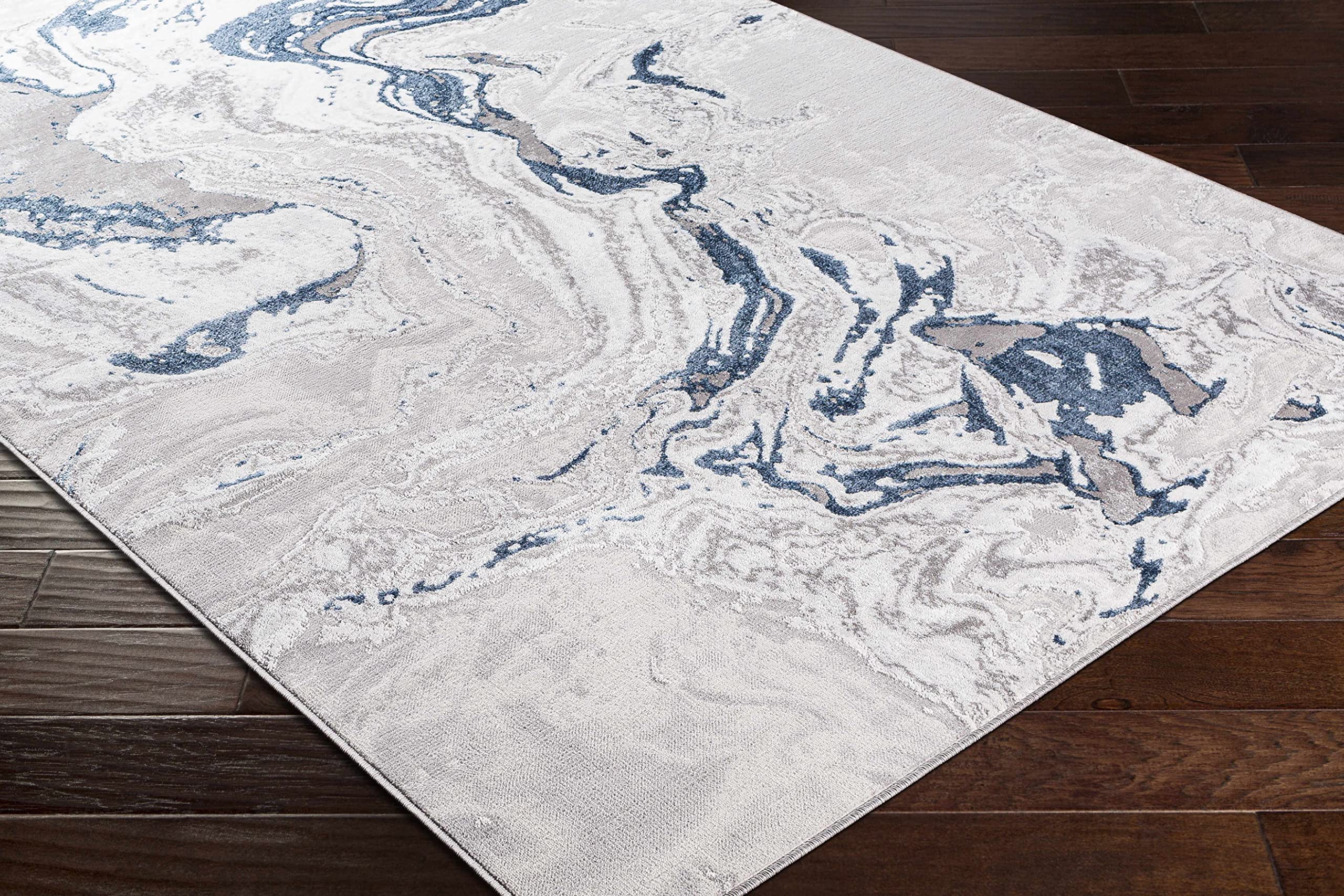 Hauteloom Speldhurst Modern Beige & Blue Area Rug 6'7