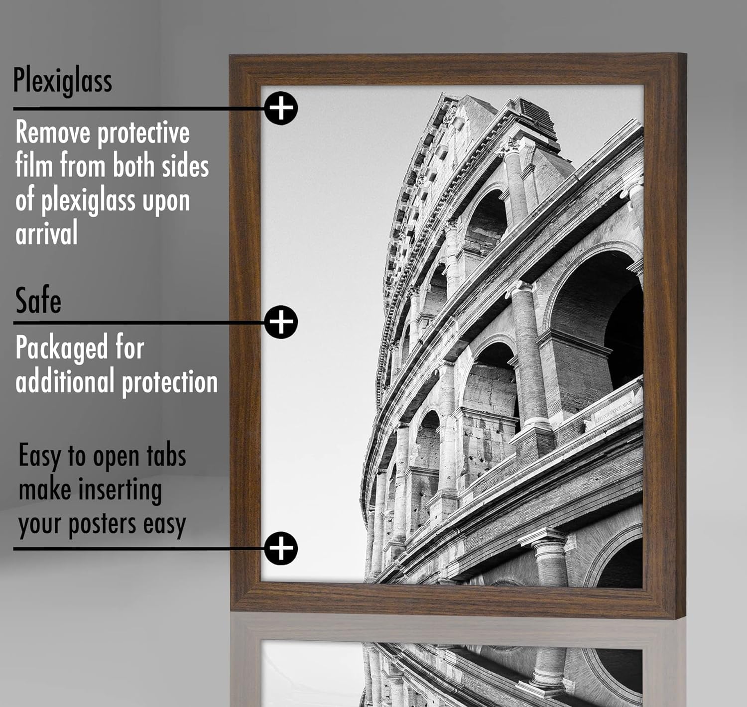 Americanflat 20x24 Wood Picture Frame - Mahogany for Wall Display - Home & Office Decor