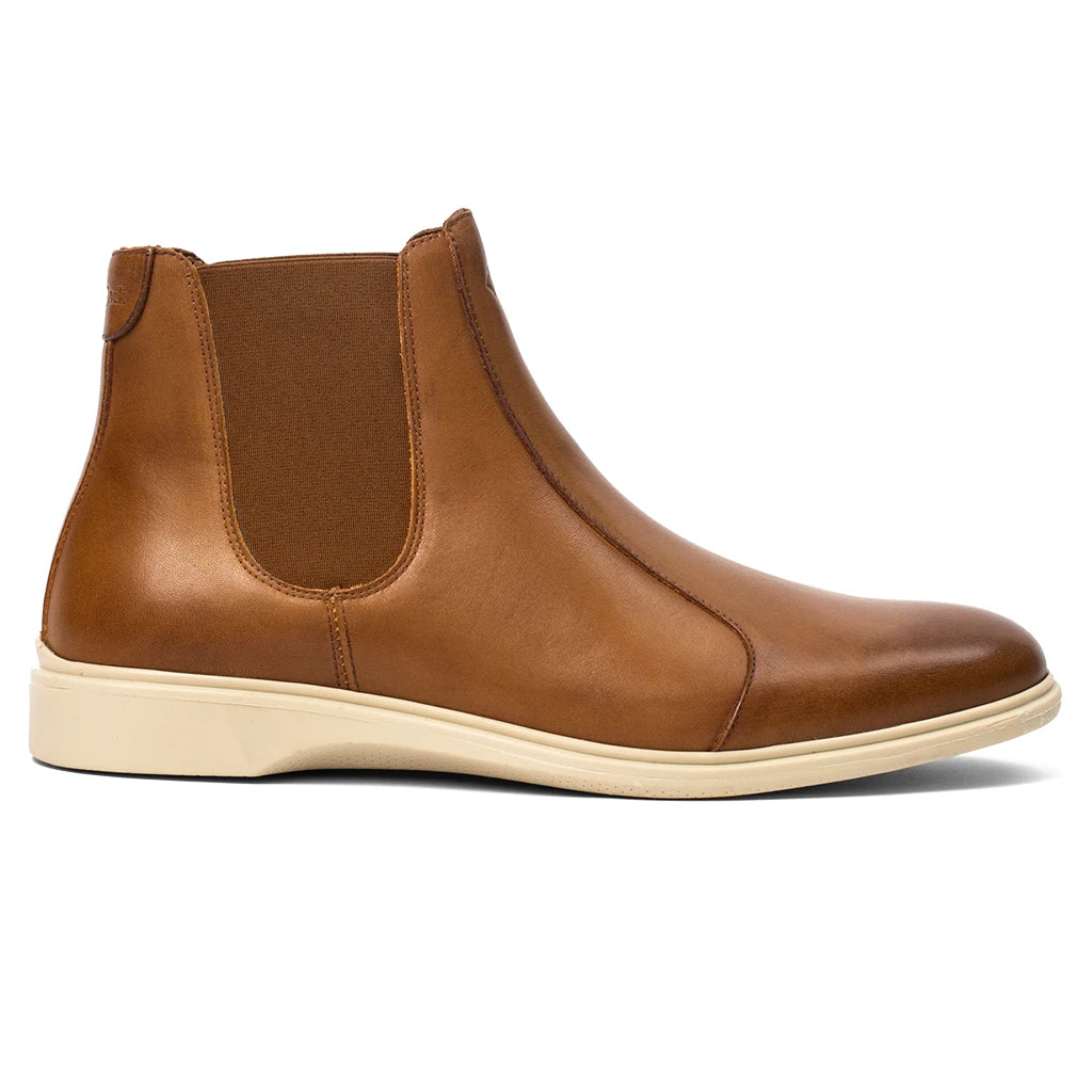 The Chelsea Boots for Women - Honey & Cream Leather Ankle Boots - Stylish & Comfortable for Fall, Winter & Casual Outfits