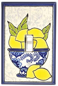 All Fired Up Single Switch Plate Cover - Lemon Design #FL067 - Perfect for Kitchen, Bathroom & Home Decor