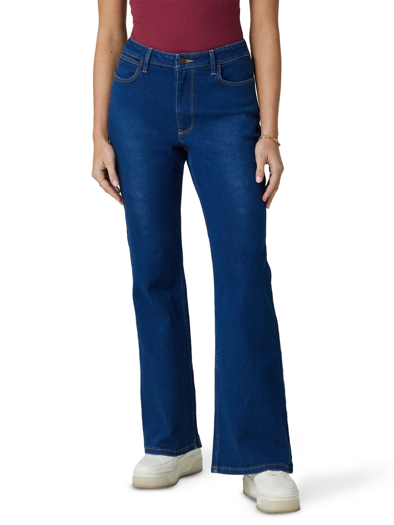 Wrangler Women's High Waisted Fierce Flare Jeans - Vintage Denim Pants for Casual Wear & Western Style Outfits
