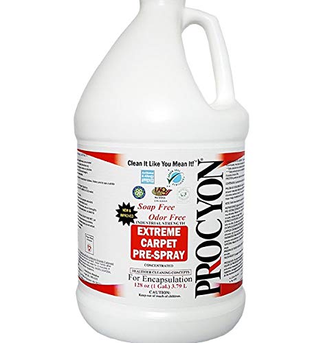 Procyon Extreme Carpet Pre-Spray Concentrate - 128 oz (4 Bottles per Case) - Soap-Free Formula for Deep Cleaning - Perfect for High-Traffic Carpets, Upholstery, and Commercial Use