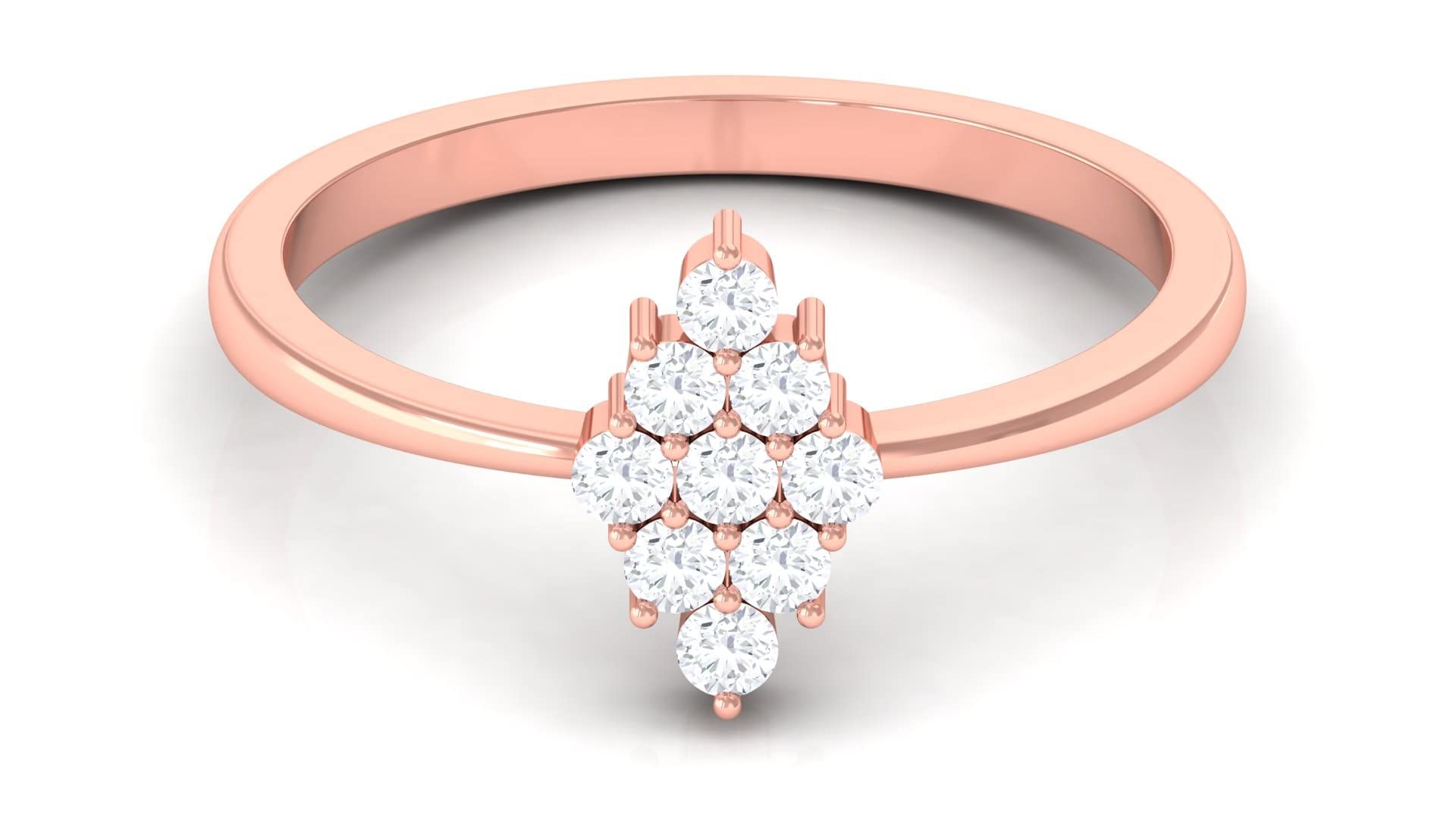 1/2 CT Moissanite Cluster Cocktail Ring for Women - 14K Solid Gold Wedding, Engagement, Anniversary Gift - Perfect for Parties, Date Nights & Special Occasions