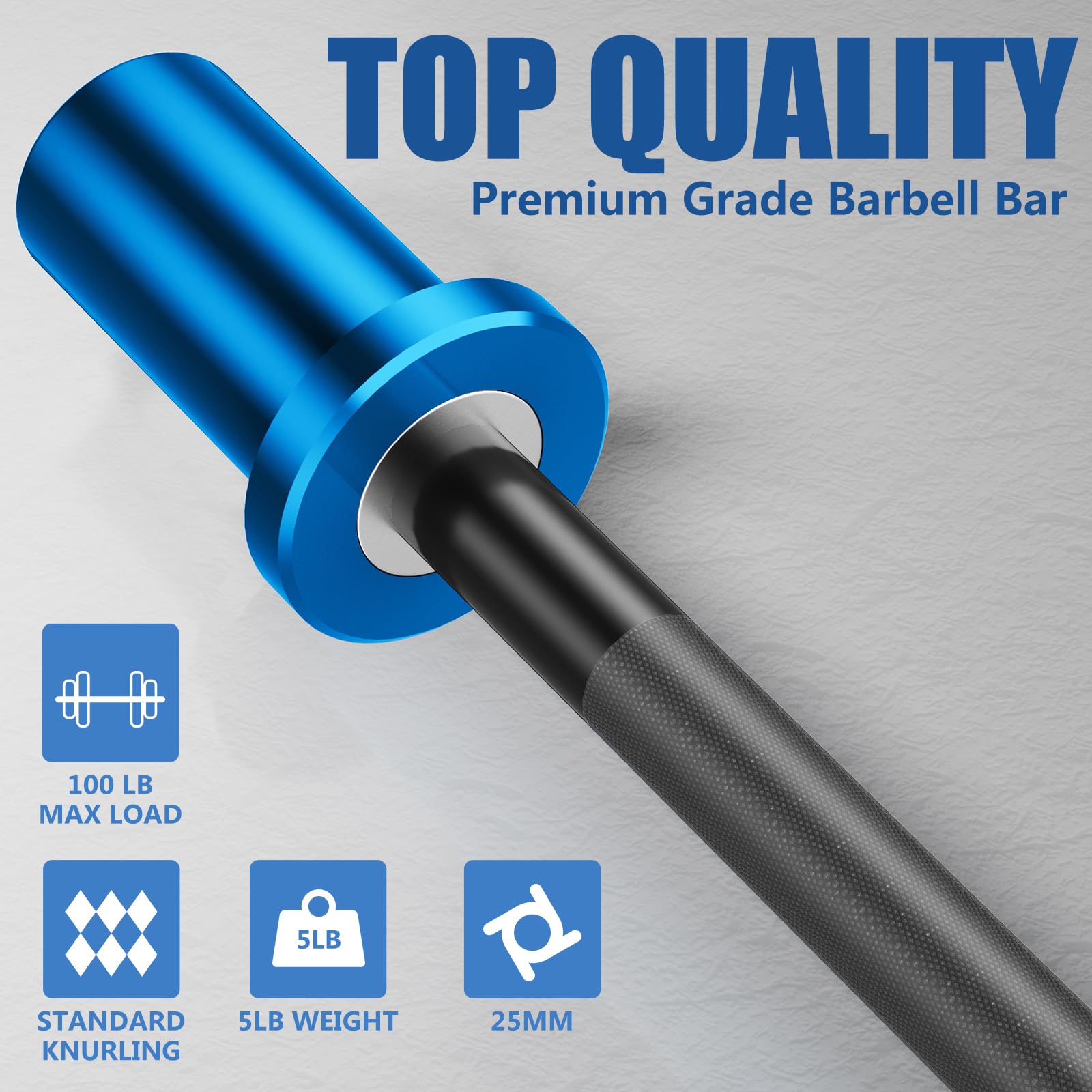 5LB Mini Barbell Bar for Women & Kids - Lightweight Strength Training Bar with Resistance Bands for Home Gym, Full Body Workout, Beginner Fitness Equipment - Perfect for Home Exercise, Yoga, and Pilates