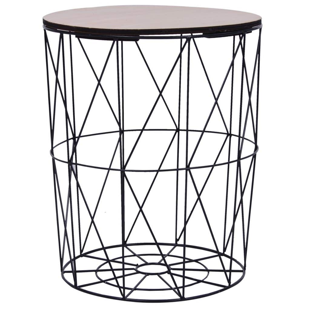 iFCOW Modern Black Coffee Table - 18.5 Inch Round End Table for Living Room, Bedroom & Office - Sturdy Side Table with Sleek Design for Small Spaces
