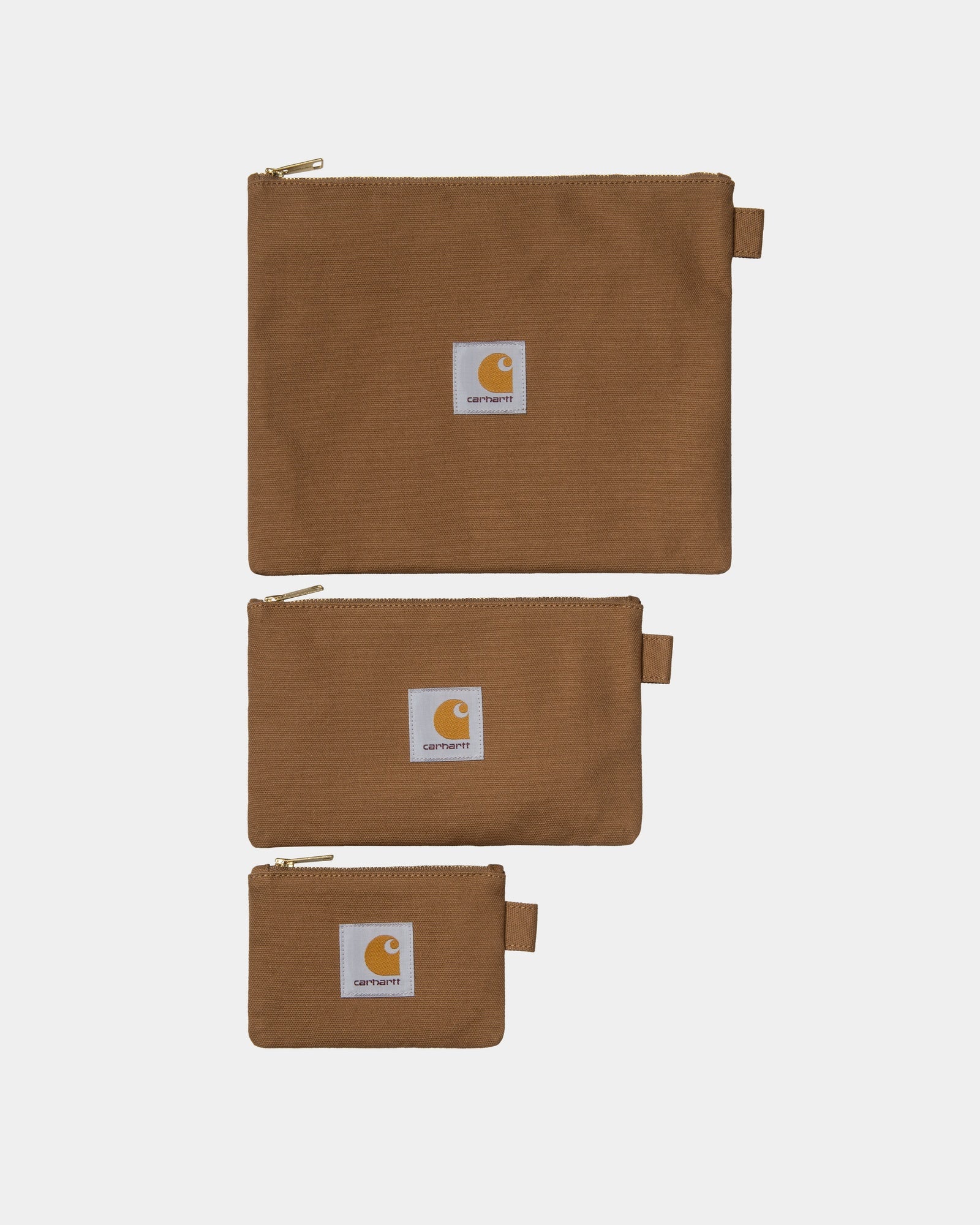 Hamilton Brown Canvas Pouch Set - 3-Piece Waterproof Storage Bags for Travel, Gym & Organization | Durable Eco-Friendly Cotton Accessories for Men & Women