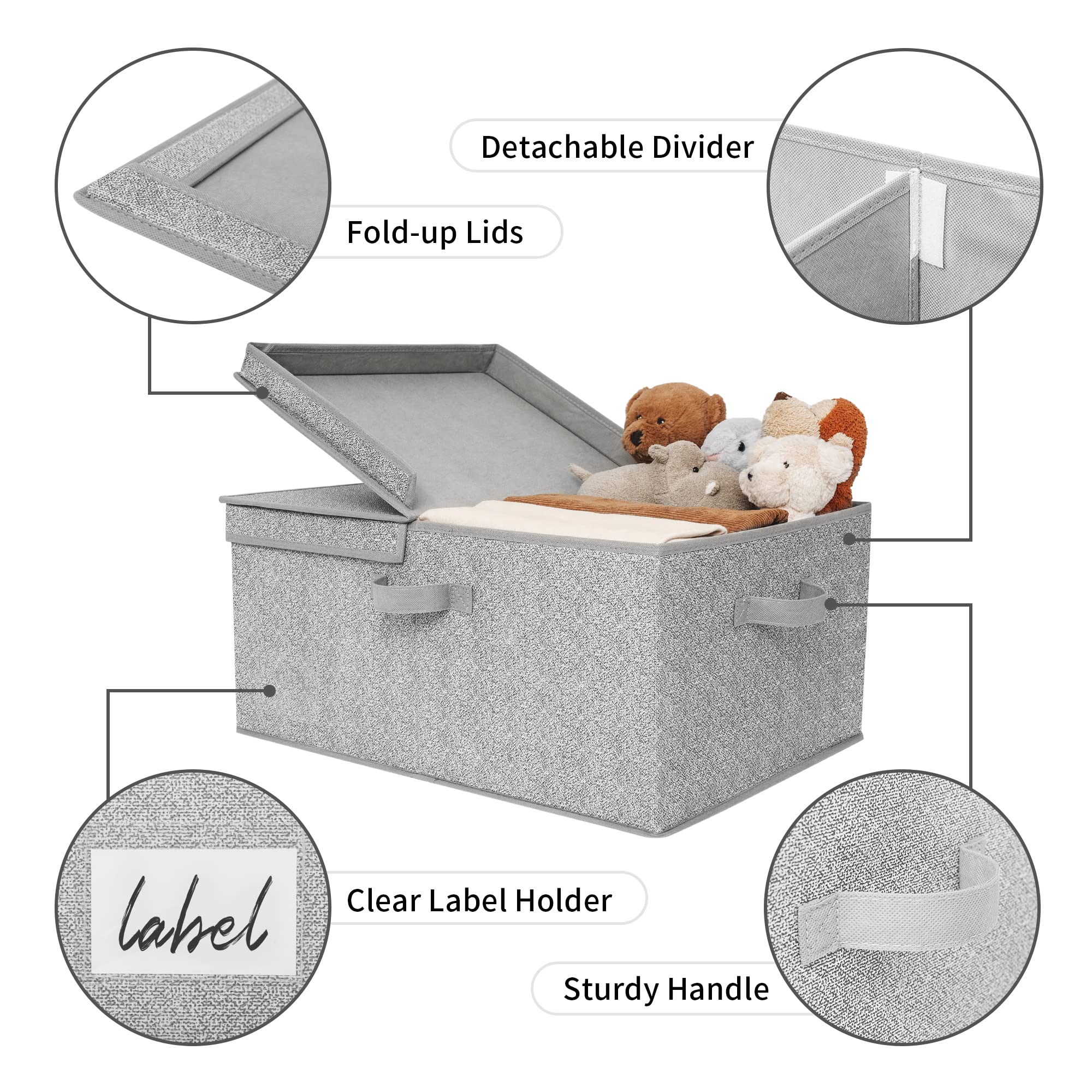 GRANNY SAYS Extra Large Rectangle Storage Bins & Hanging Closet Organizer Set - 1-Pack Each - Space Saving Home Organization for Bedroom, Closet, and Office Storage Solutions