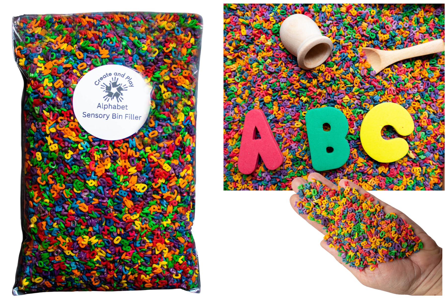 Open Ended Sensory Toys for Kids - 10 Cups of Colored Rice & Pasta for Sensory Bins, Tables & Arts and Crafts | Autism & Toddler Sensory Play | Perfect for Montessori Learning, Calming Activities & Creative Play