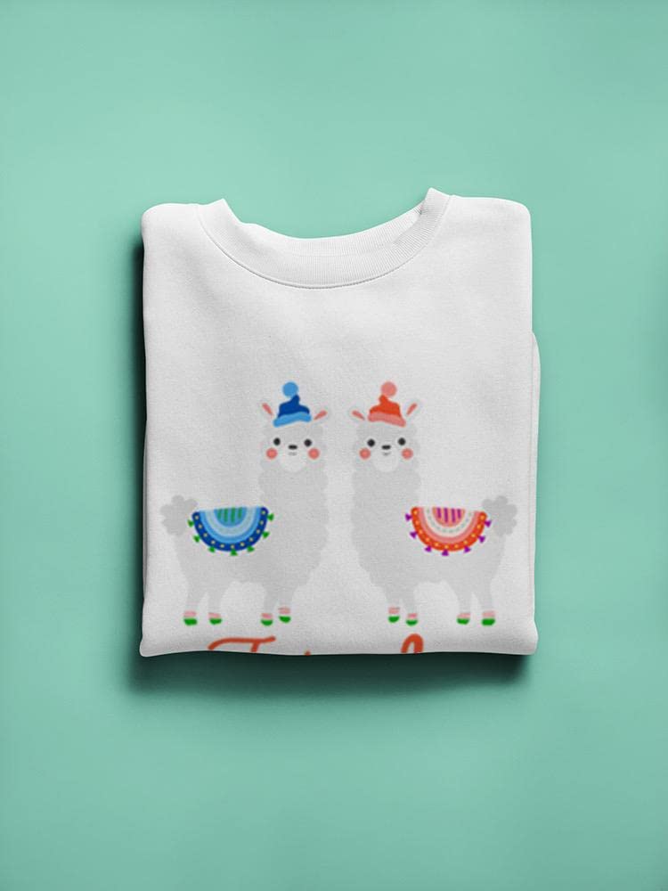 Friends Forever Llamas Sweatshirt for Men | Cute Alpaca Graphic Hoodie | Casual Pullover for Everyday Wear, Gifts & Friendship Apparel
