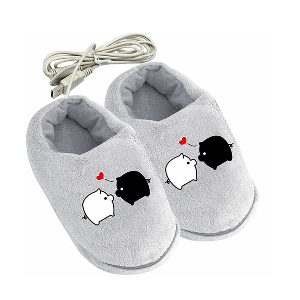 AIPZDJ Electric Heating Slippers for Women - USB Charged Winter Warm Plush Slippers with Washable Design | Perfect for Home, Office & Cold Weather Comfort