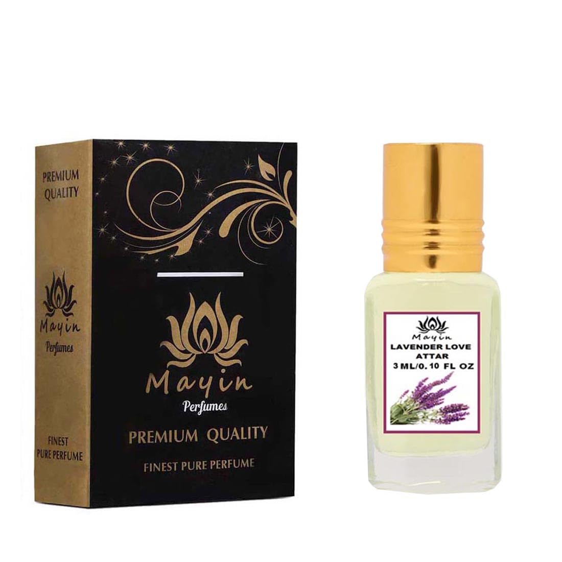 Mayin Lavender Love Attar Perfume Oil - 3ml Unisex Fragrance for Men & Women | Romantic Date, Meditation & Aromatherapy Essential Oil