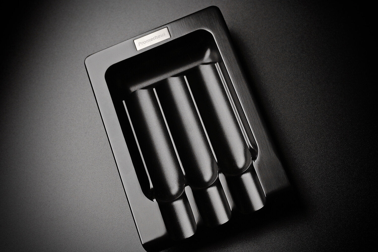 Premium Matte Black Metal Ashtray with Three Cigar Grooves - Heavy Duty Cigar Accessories for Indoor & Outdoor Smoking, Perfect for Cigar Lounges, Patios, and Man Caves