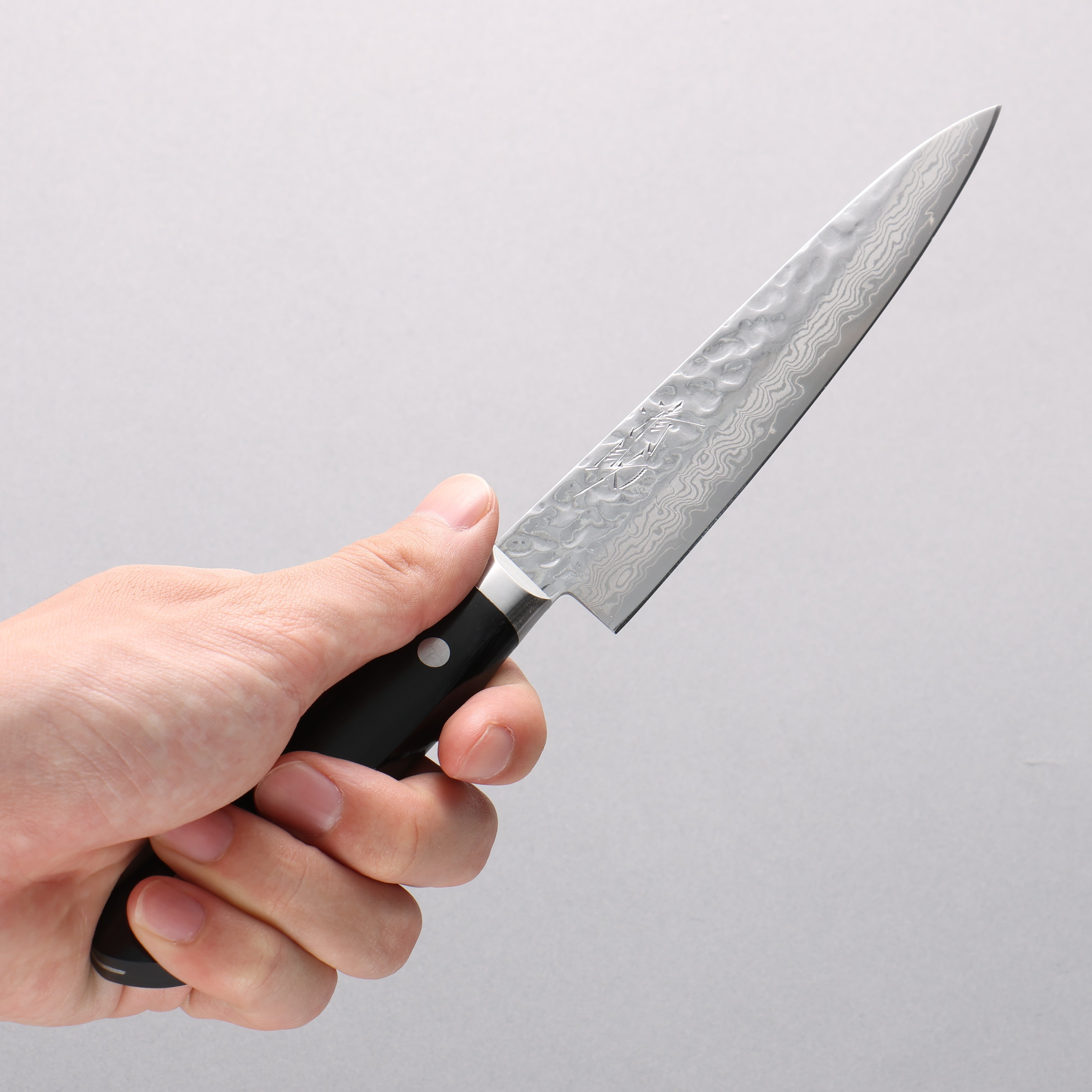 Seisuke VG10 17 Layer Damascus Petty Utility Knife 135mm - Black Pakkawood Handle with Sheath - Perfect for Slicing, Peeling & Precision Kitchen Tasks