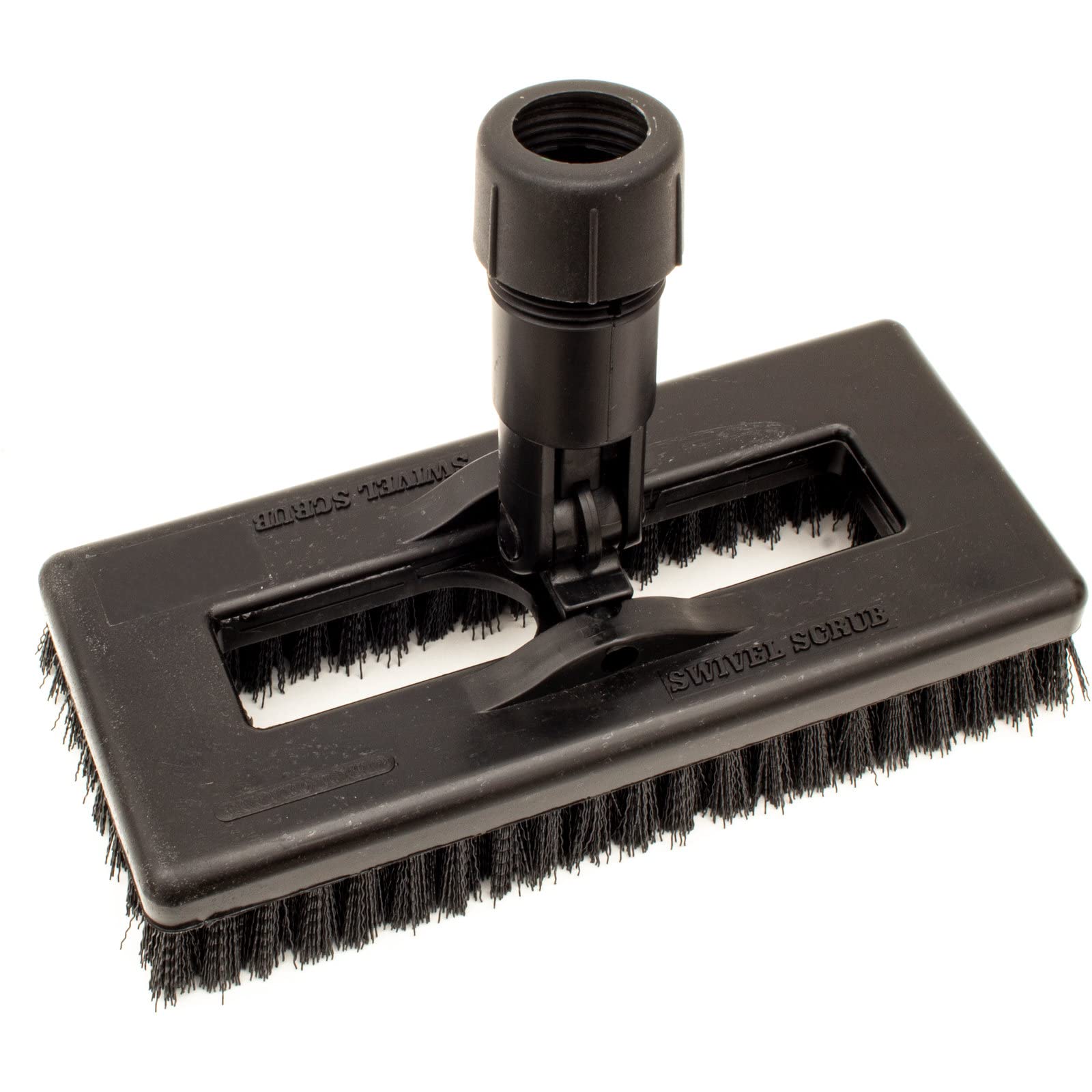 SPARTA 3638831EC03 8-Inch Black Polyester Rectangle Scrub Brush - Heavy Duty Floor Cleaning Brush with Swivel Head for Tile, Grout, Concrete & Hard Surfaces - Perfect for Kitchen, Bathroom, Garage & Outdoor Use