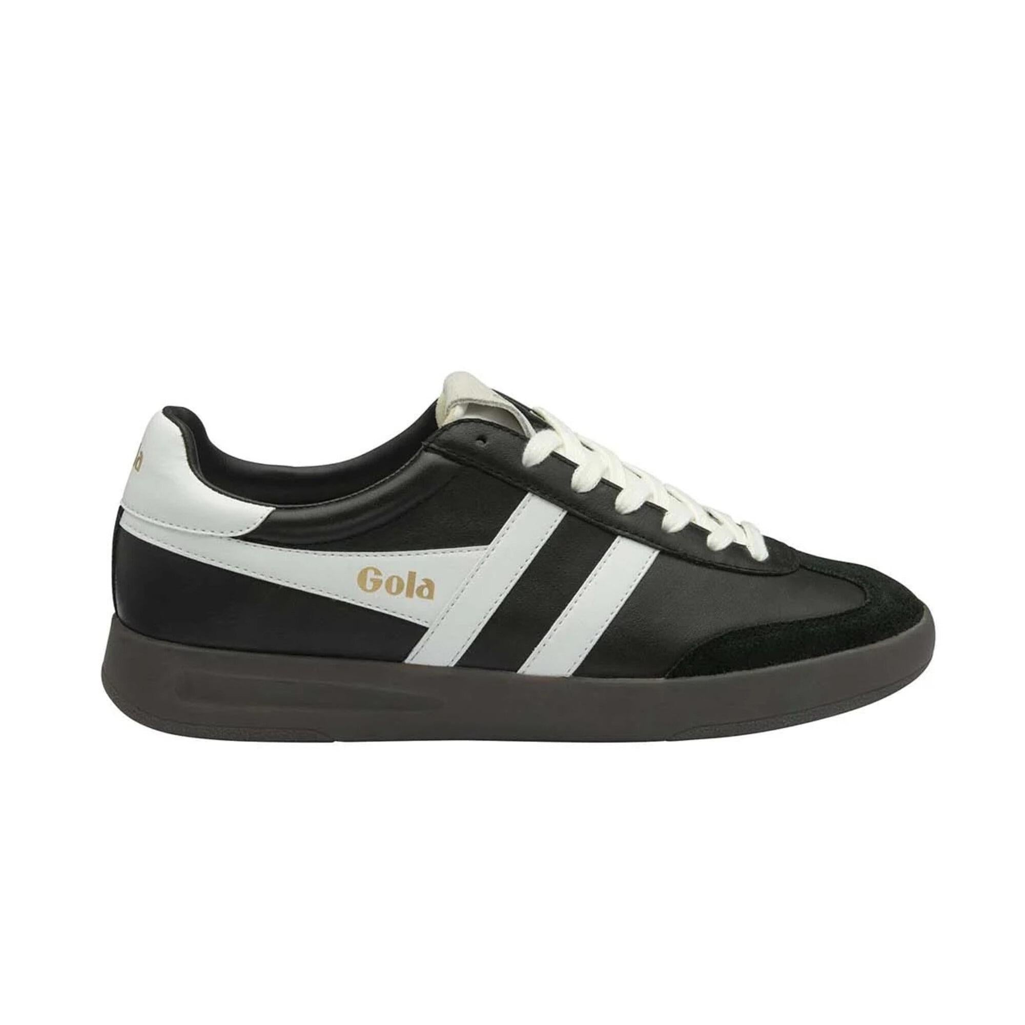 Gola Women's Cyclone Leather Sneakers - Black - Retro Running Shoes for Women - Comfortable & Stylish Casual Wear for Everyday, Workout & Street Fashion