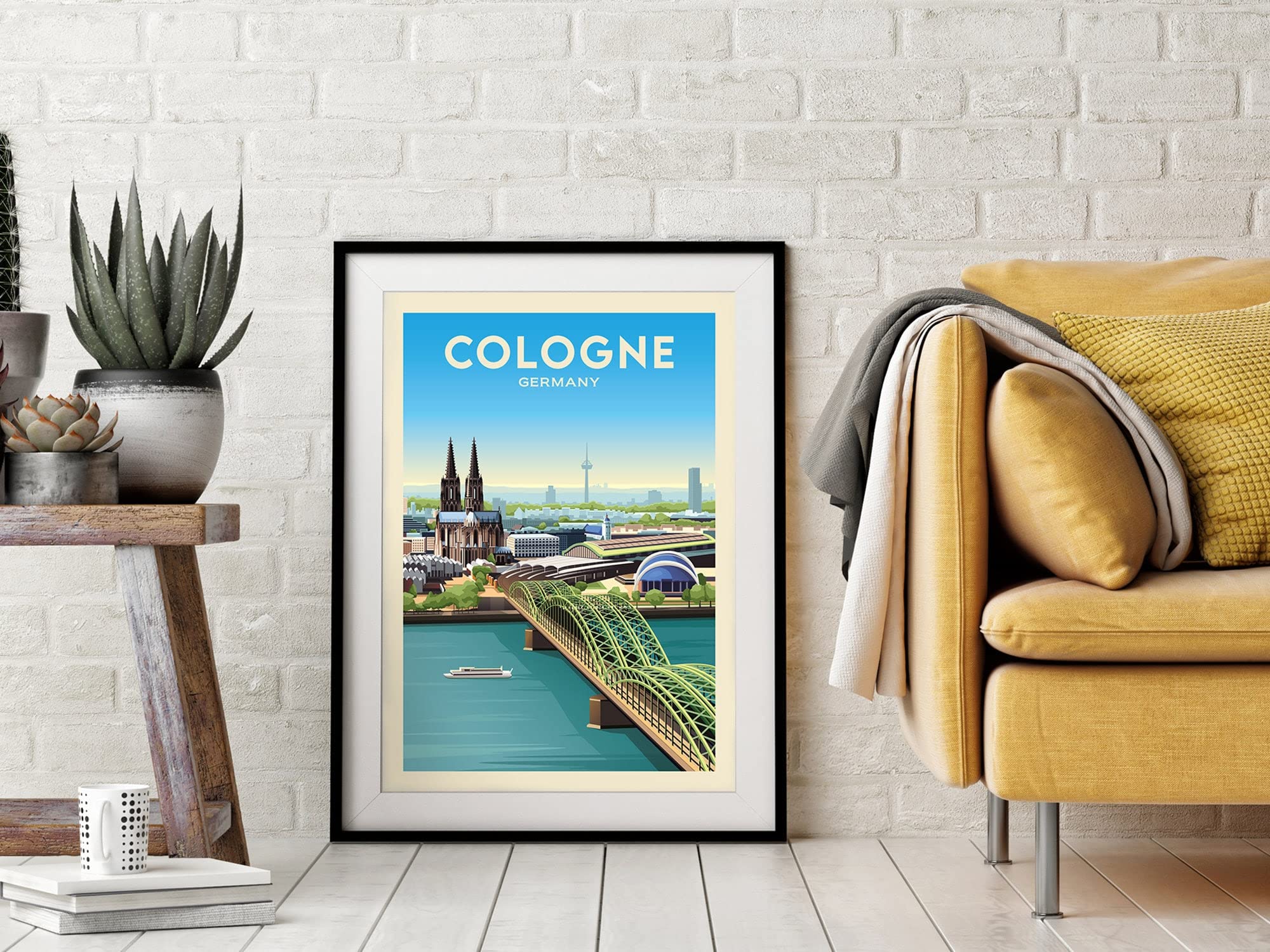 Germany Travel Print - Cologne Hohenzollern Bridge Poster, Cologne Illustration Wall Art for Home & Office Decor | Perfect Gift for Travel Lovers & Germany Enthusiasts