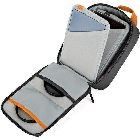Lowepro Gearup Filter Pouch 100 Dark Grey Green Line Camera Bag - Waterproof DSLR Lens Accessory Case for Outdoor Photography & Travel