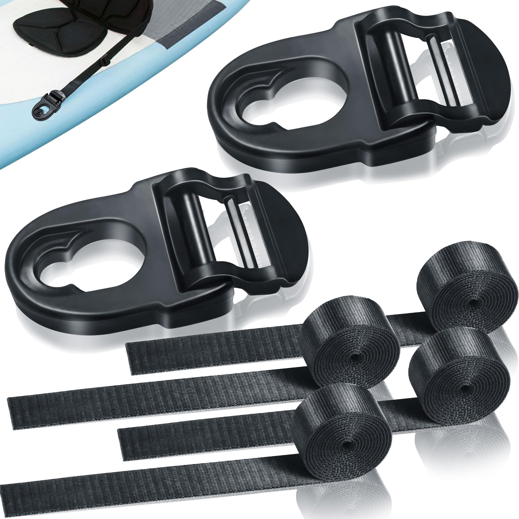 2Pcs Kayak Seat Clips Replacement & 4Pcs Straps - Compatible with Lifetime Emotional Kayaks - Durable Kayak Seat Belt Clips & Repair Parts - Heavy Duty Kayak Straps Seat Clip Accessories - Perfect for Kayaking, Fishing & Outdoor Water Sports