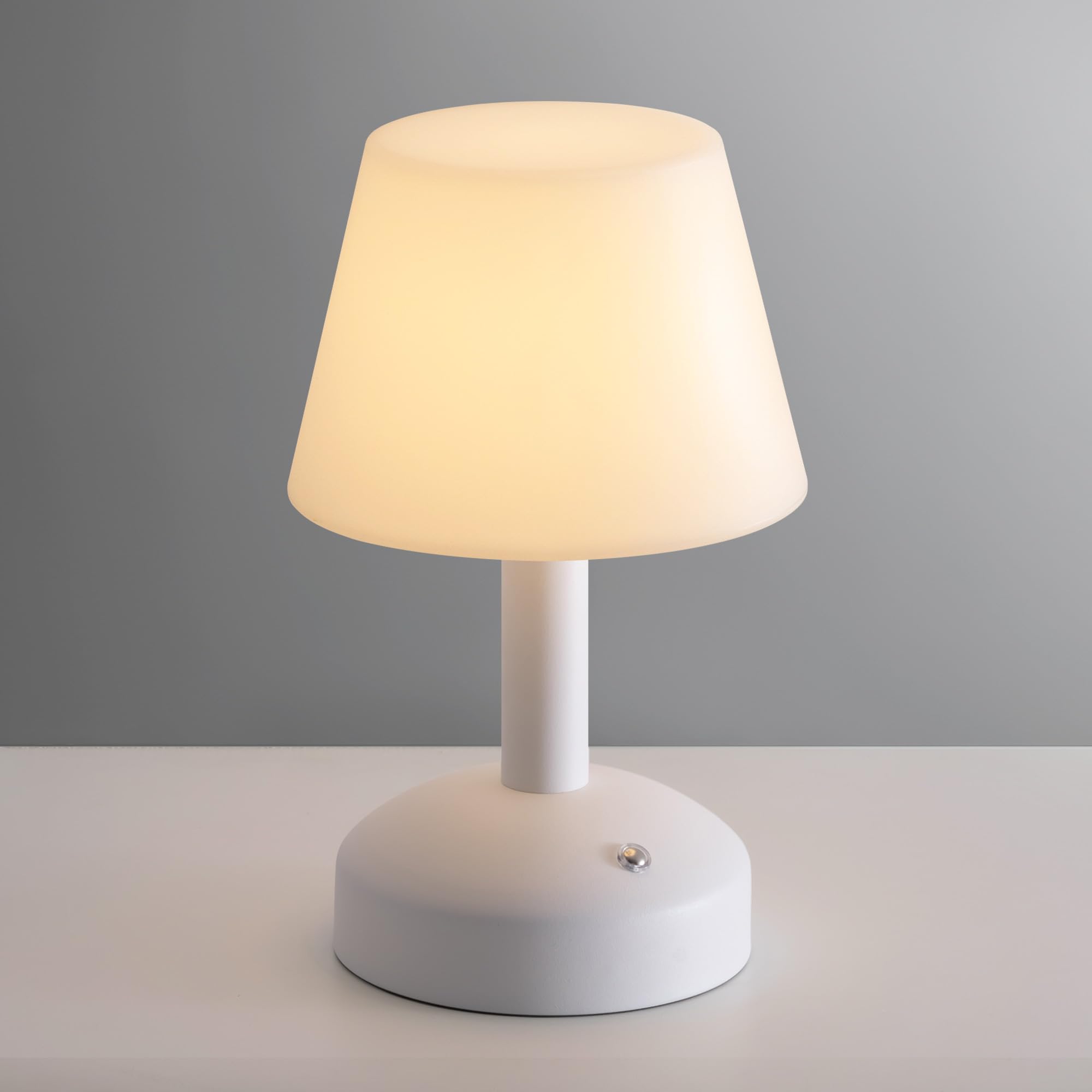 KDG Modern Cordless Small Table Lamps - Waterproof LED Dimmable Desk Lamp with 5000mAh Rechargeable Battery, Portable Night Light for Outdoor, Shower, Restaurant, Bedroom & Bathroom - Perfect for Reading, Camping & Emergency Lighting (White)