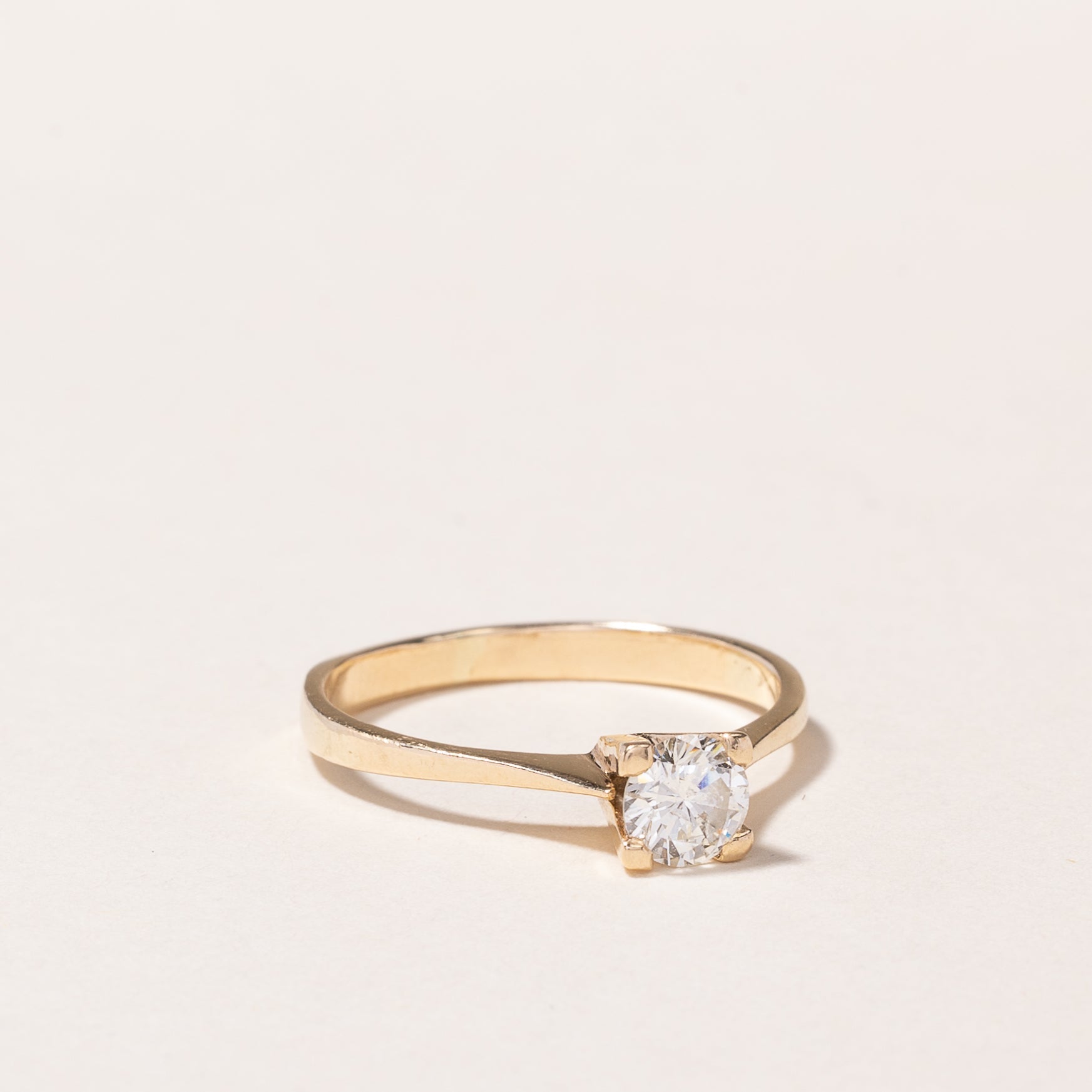 14K Yellow Gold Solitaire Diamond Ring - 0.35 Carat Total Weight (CTW) | Size 5.5 | Elegant Engagement & Wedding Band for Women | Perfect for Proposals, Anniversaries & Special Occasions