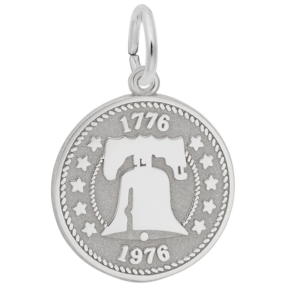 Liberty Bell Charm Pendant - Sterling Silver & Gold Plated Charms for Bracelets, Necklaces & Jewelry Making - Perfect for 4th of July, Independence Day & Patriotic Gifts