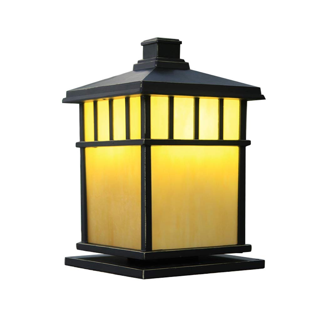 Vintage Aluminum Outdoor Wall Lamp - IP65 Waterproof Square Column Light for Garden, Courtyard, Lawn & Landscape Decoration | Durable Retro Pillar Lighting for Patio, Pathway & Backyard Ambience