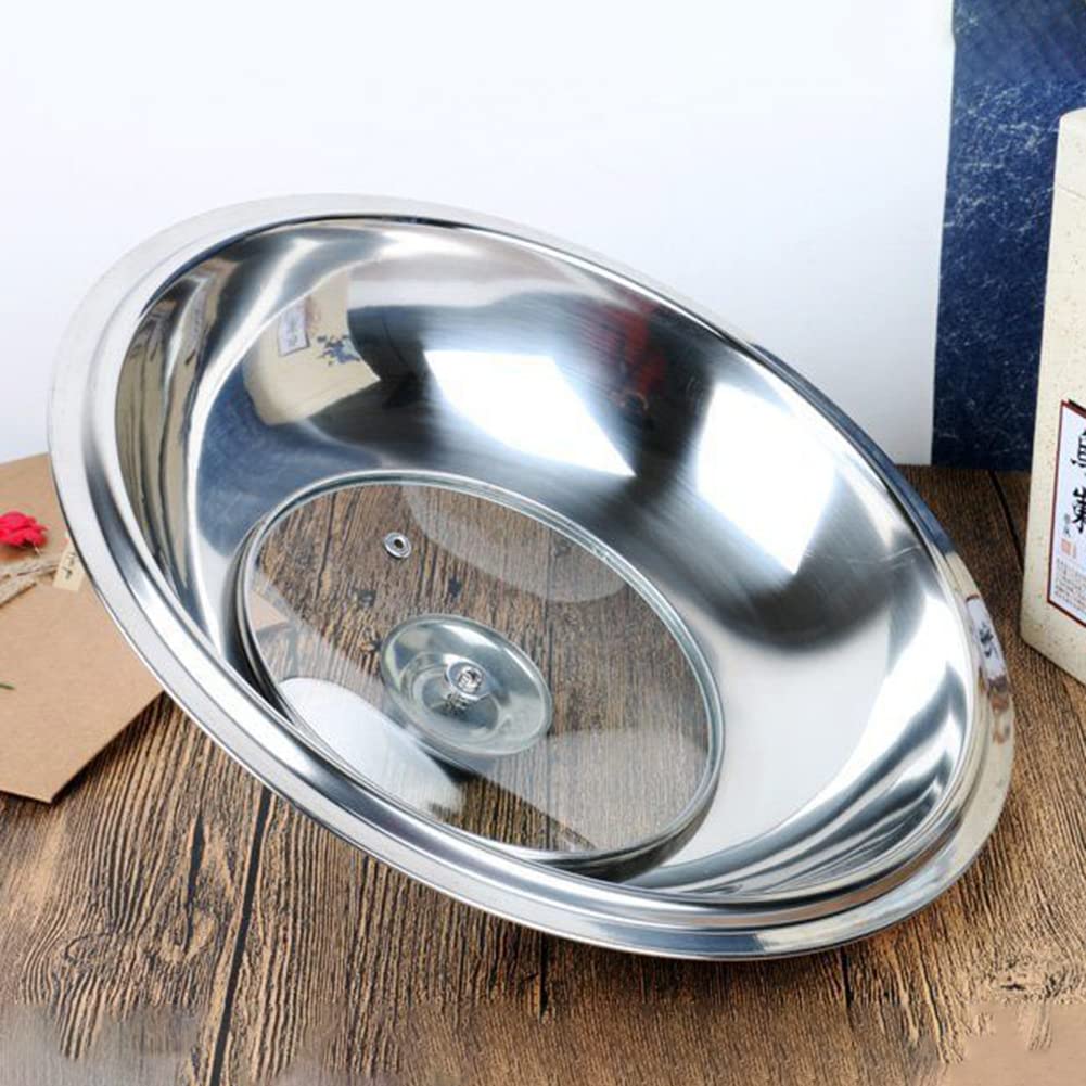 Stainless Steel 38cm Visible Tripod Wok Cover with Vegetable Steamer - Durable Cooking Lid for Stir Fry, Steaming & Multi-Purpose Kitchen Use