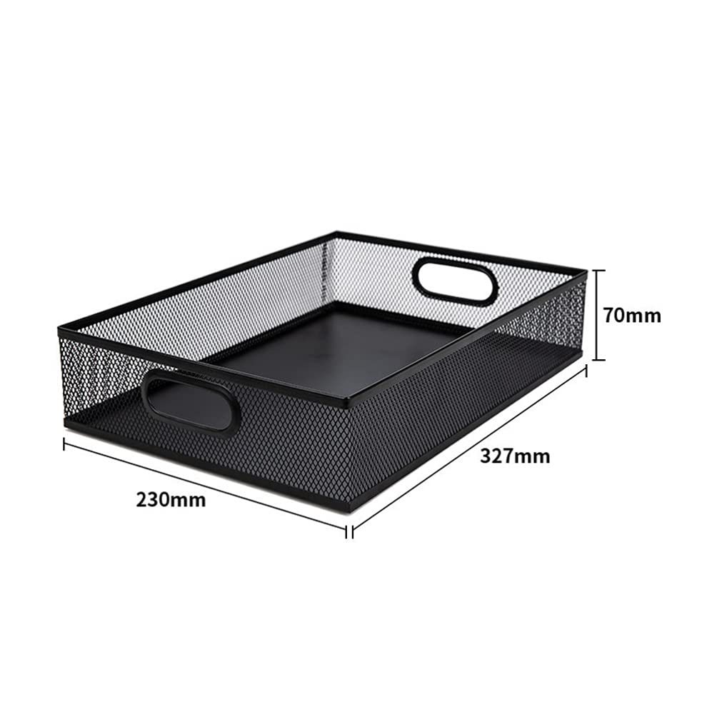 Metal File Basket Organizer - Desktop Storage Tray for Office & Home Use