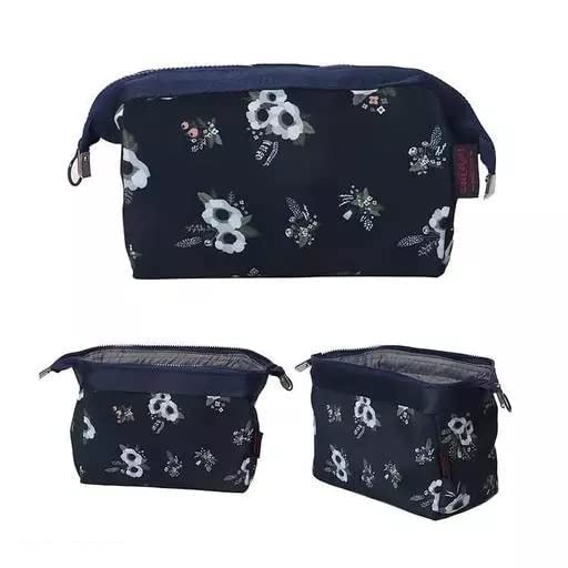 DOCAT Women's Makeup Pouch & Toiletry Organizer Bag - Cosmetic Jewelry Travel Case with Olive Floral Design - Perfect for Travel, Gym, and Daily Essentials Storage